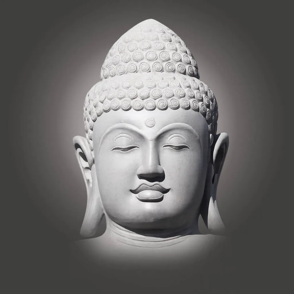 Serene stone Buddha sculpture
