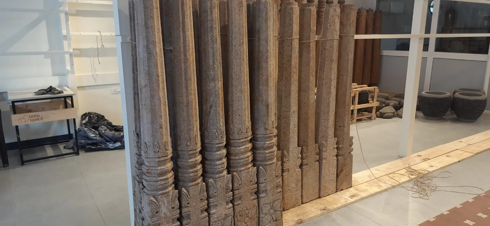 Antique Chettinadu Stone Pillars