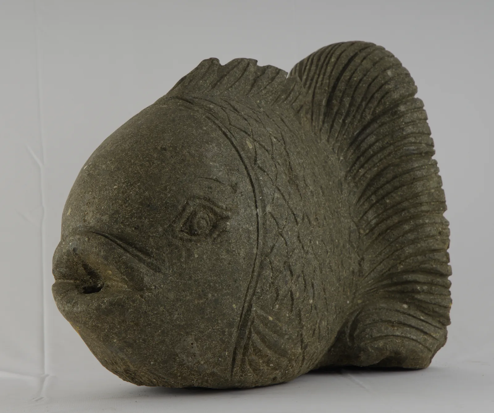 Bali Stone Fish Statue - Green Stone (BSFS000067)