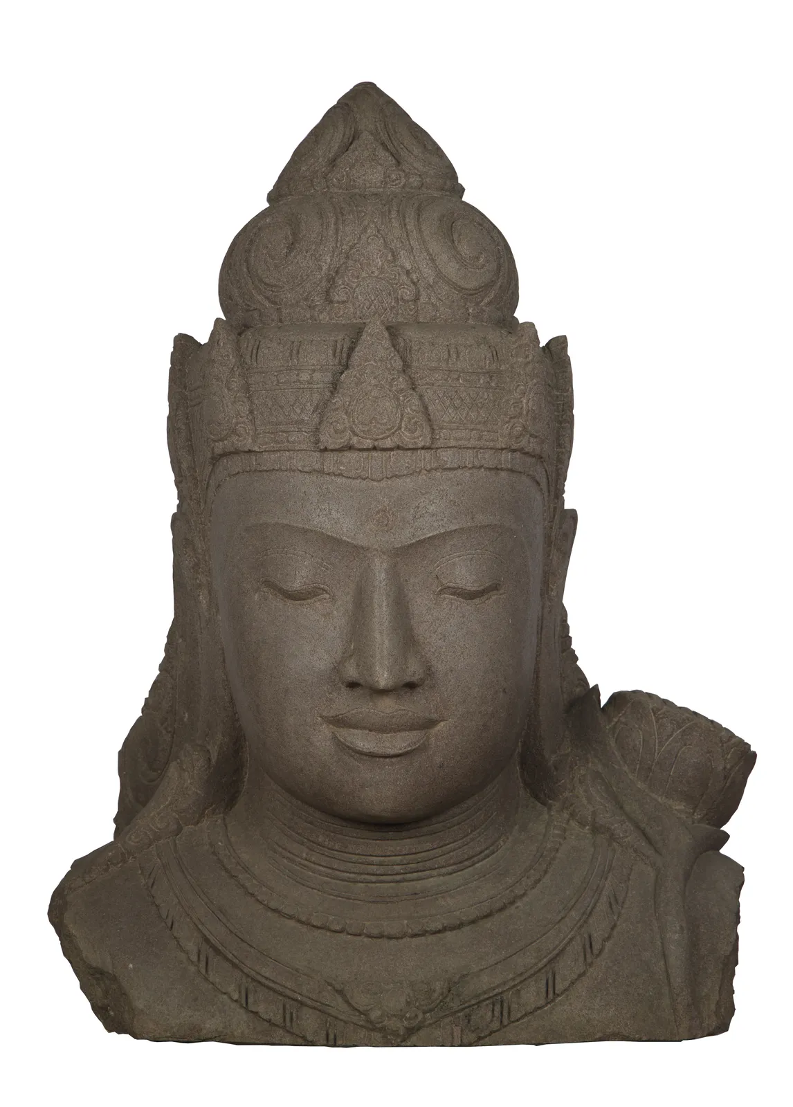 Bali Stone Head Statue - River Stone (BSHS000061)